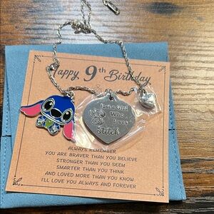 Stitch Silver Kids Necklace